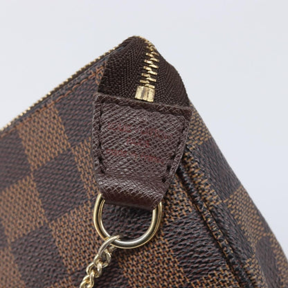 Louis Vuitton Pochette Accessoires Damier Ebene, Brown, Canvas, Clutch