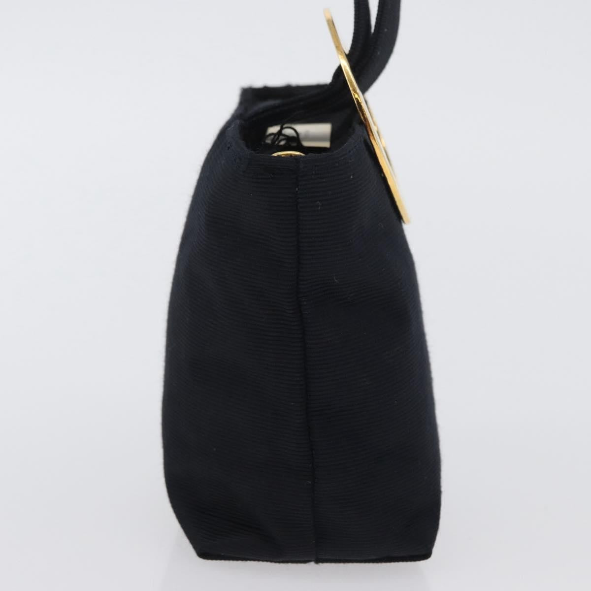 Celine Circle Logo Pouch Canvas, Black, Canvas, Clutch
