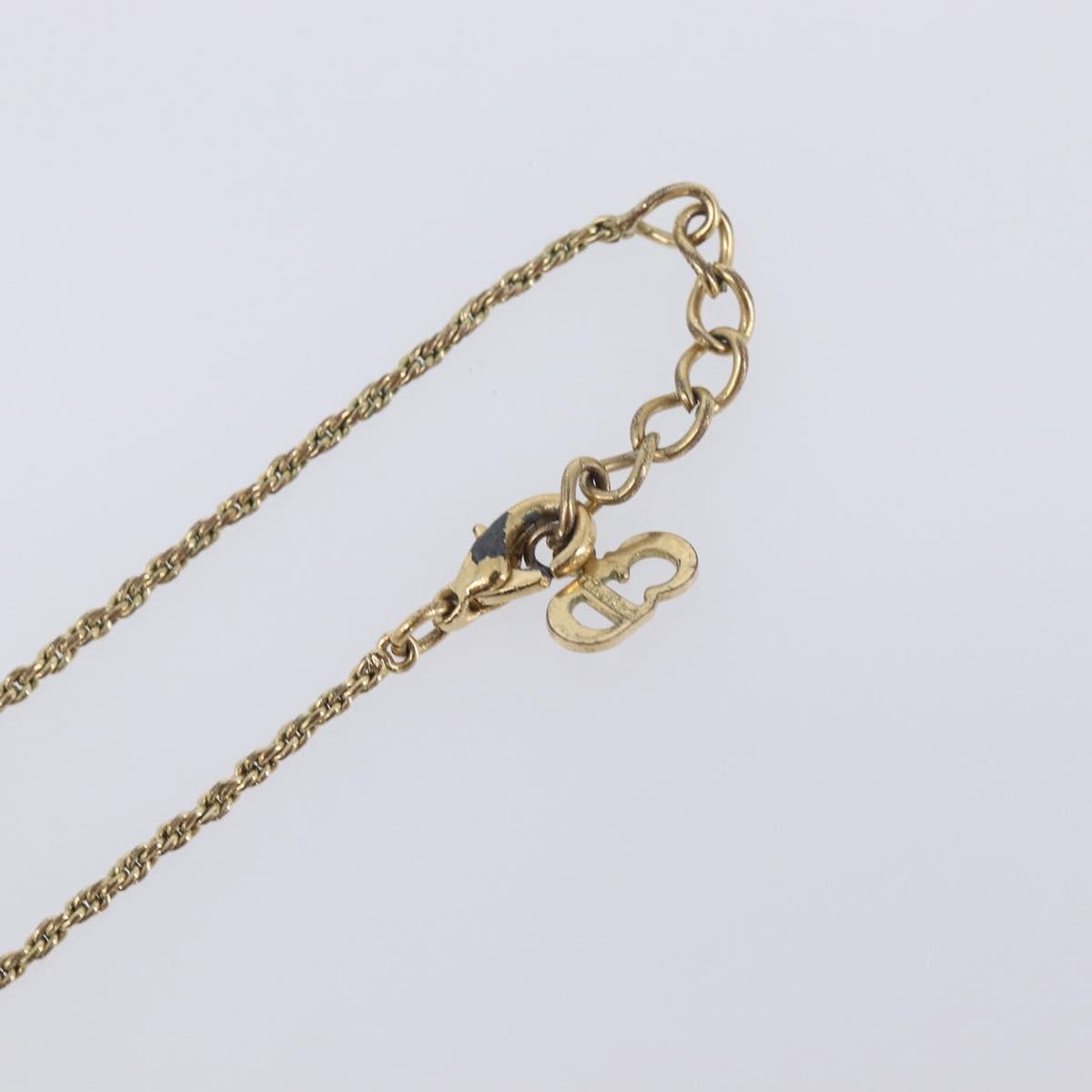 Christian Dior Vintage CD Pendant Metal, Gold, Metal, Necklace