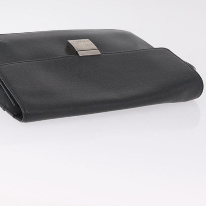 Louis Vuitton Selenga Pochette Taiga Leather, Gray, Leather, Clutch