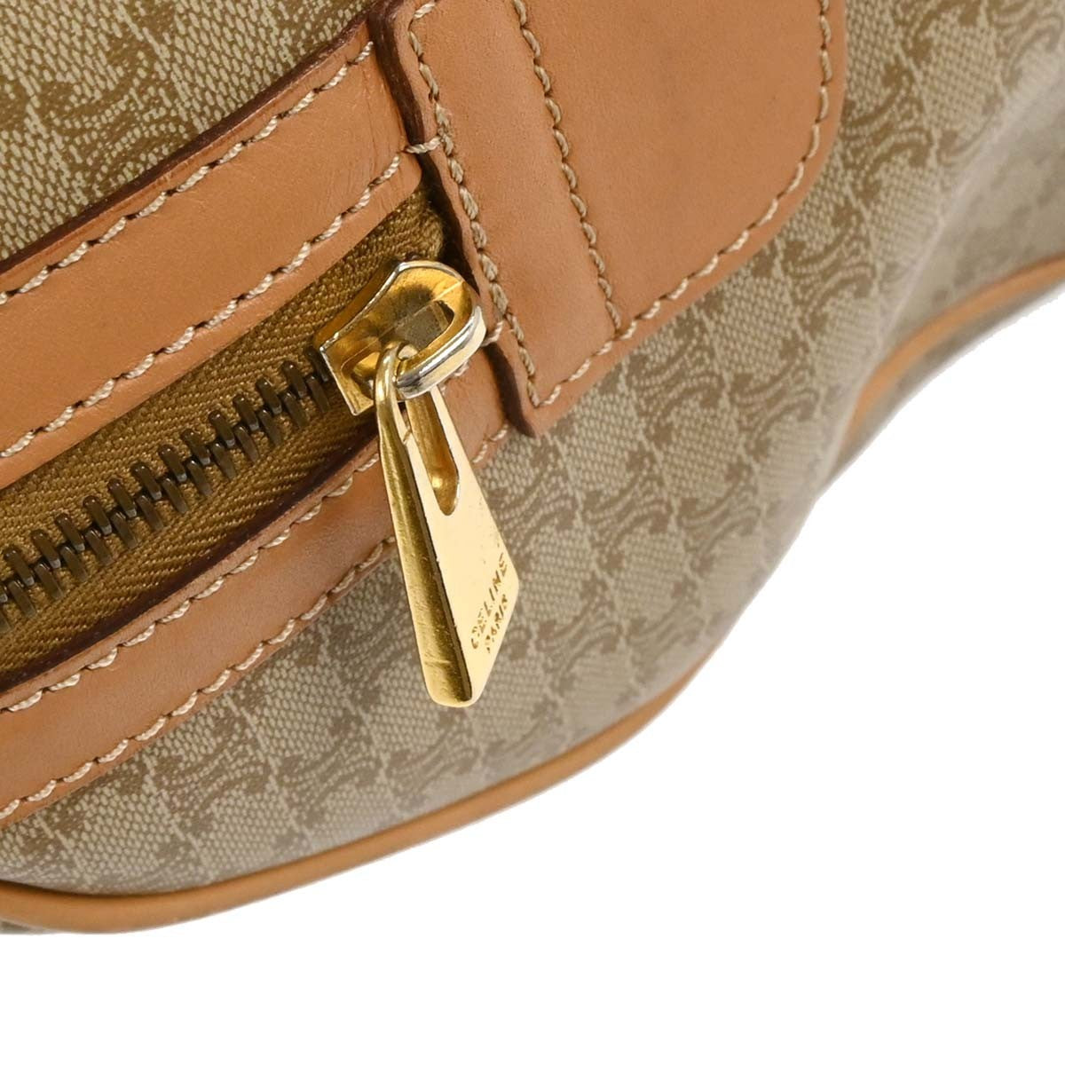 Celine Vintage Duffle Canvas and Leather, Beige, PVC, Travel Bag