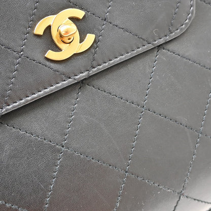 Chanel Vintage CC Lock Flap Quilted Leather, Black, Leather, Shoulder Bag