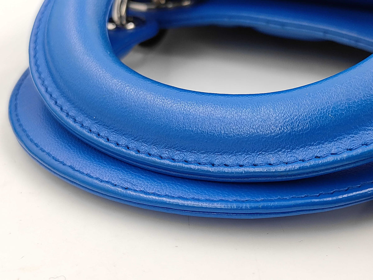 Christian Dior Vintage Lady Dior Cannage Quilt Lambskin, Blue, Leather, Handbag