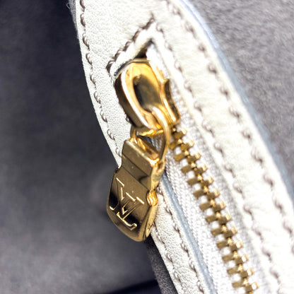Louis Vuitton L Hobo Mahina Leather, Beige, Leather, Shoulder Bag