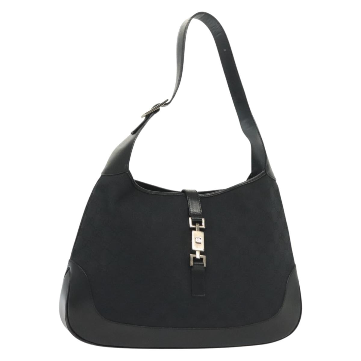 Gucci Jackie Original Shoulder Bag Diamante Coated Canvas, BLACK, CANVAS, Shoulder bag