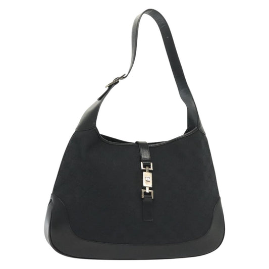 Gucci Jackie Original Shoulder Bag Diamante Coated Canvas, BLACK, CANVAS, Shoulder bag