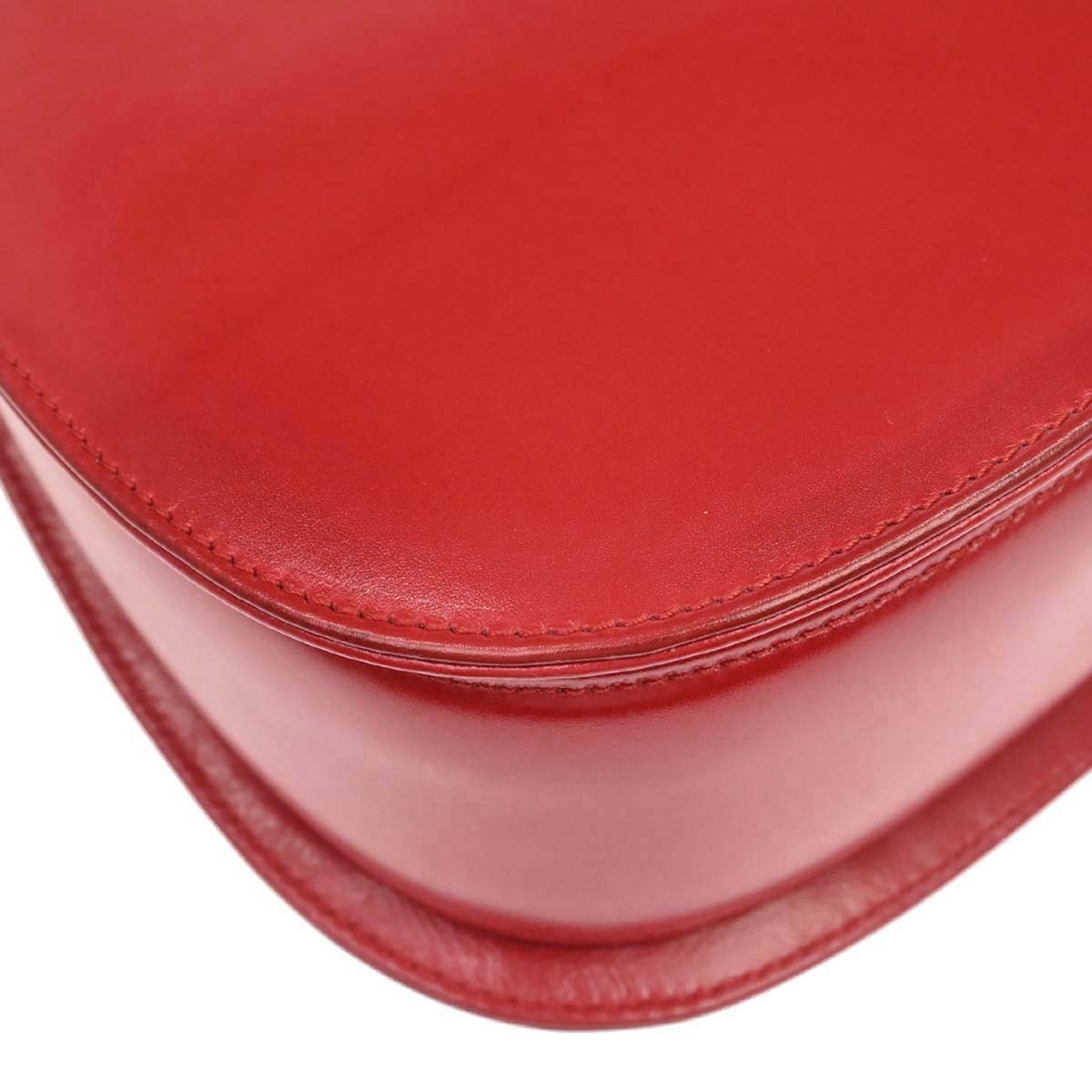 Gucci Vintage Convertible Bamboo Top Handle Leather, Red, Leather, Handbag