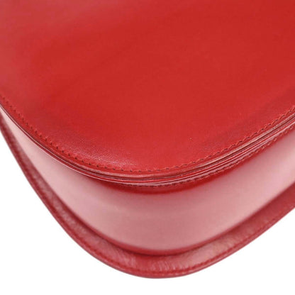 Gucci Vintage Convertible Bamboo Top Handle Leather, Red, Leather, Handbag