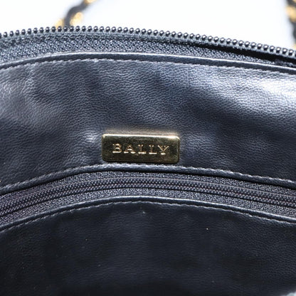 Bally Vintage Chain Quilted Leather, Black, Leather, Shoulder Bag