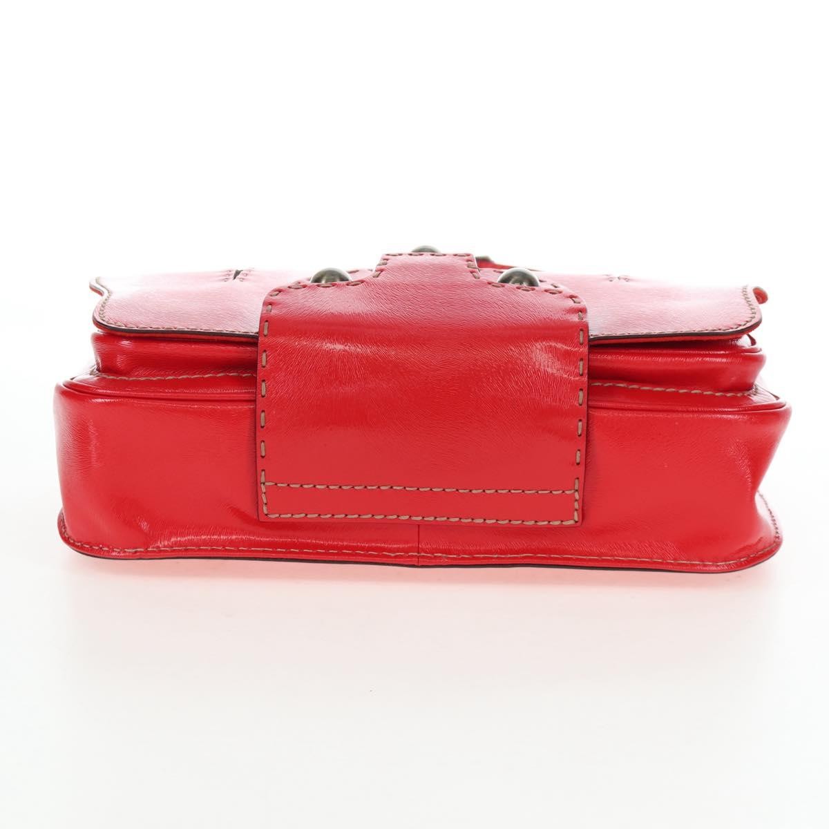 Fendi Secret Code F3 Convertible Satchel Textured Leather, Red, Leather, Handbag