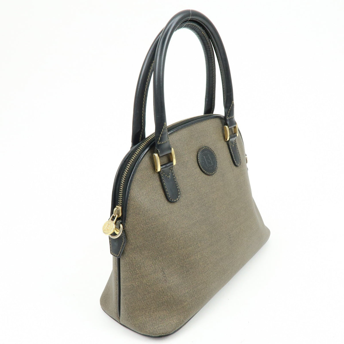 Fendi Vintage Dome Satchel Leather, Brown, Leather, Handbag