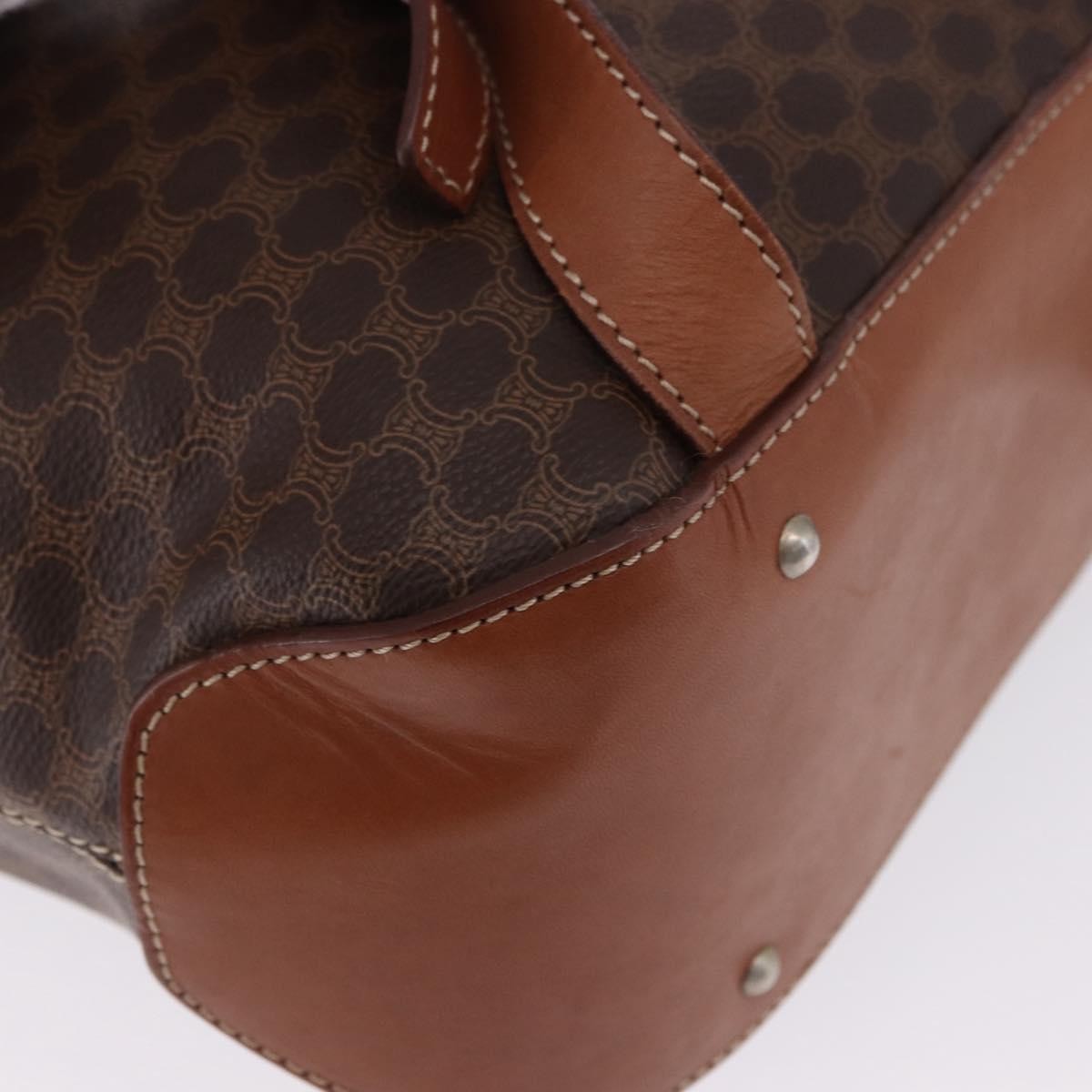 Celine Vintage Macadam Canvas, Brown, Canvas, Backpack