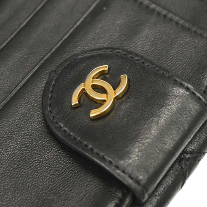 Chanel Envelope Gusset Chevron Lambskin, Black, Leather, Wallet