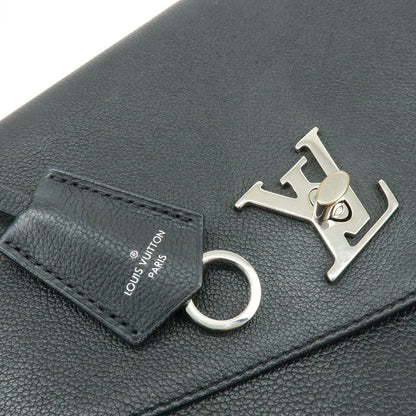 Louis Vuitton Lockme Ever Leather, Black, Leather, Handbag