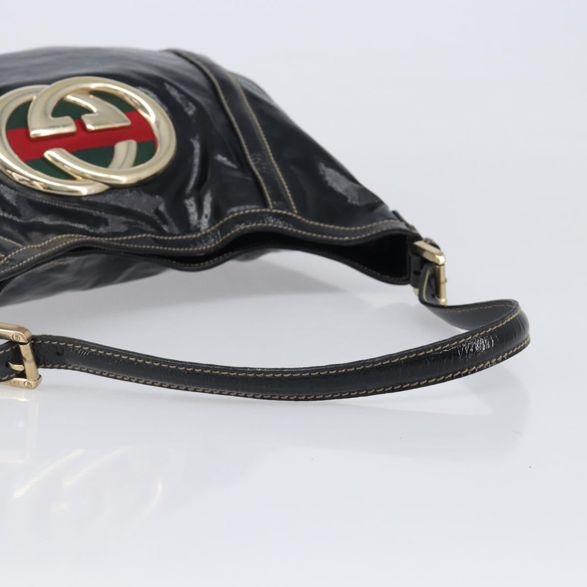 Gucci Britt Web Hobo Dialux Coated Canvas, Black, Canvas, Shoulder Bag