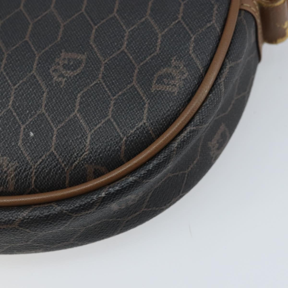 Christian Dior Vintage Honeycomb Canvas and Leather, Black, Canvas, Shoulder Bag