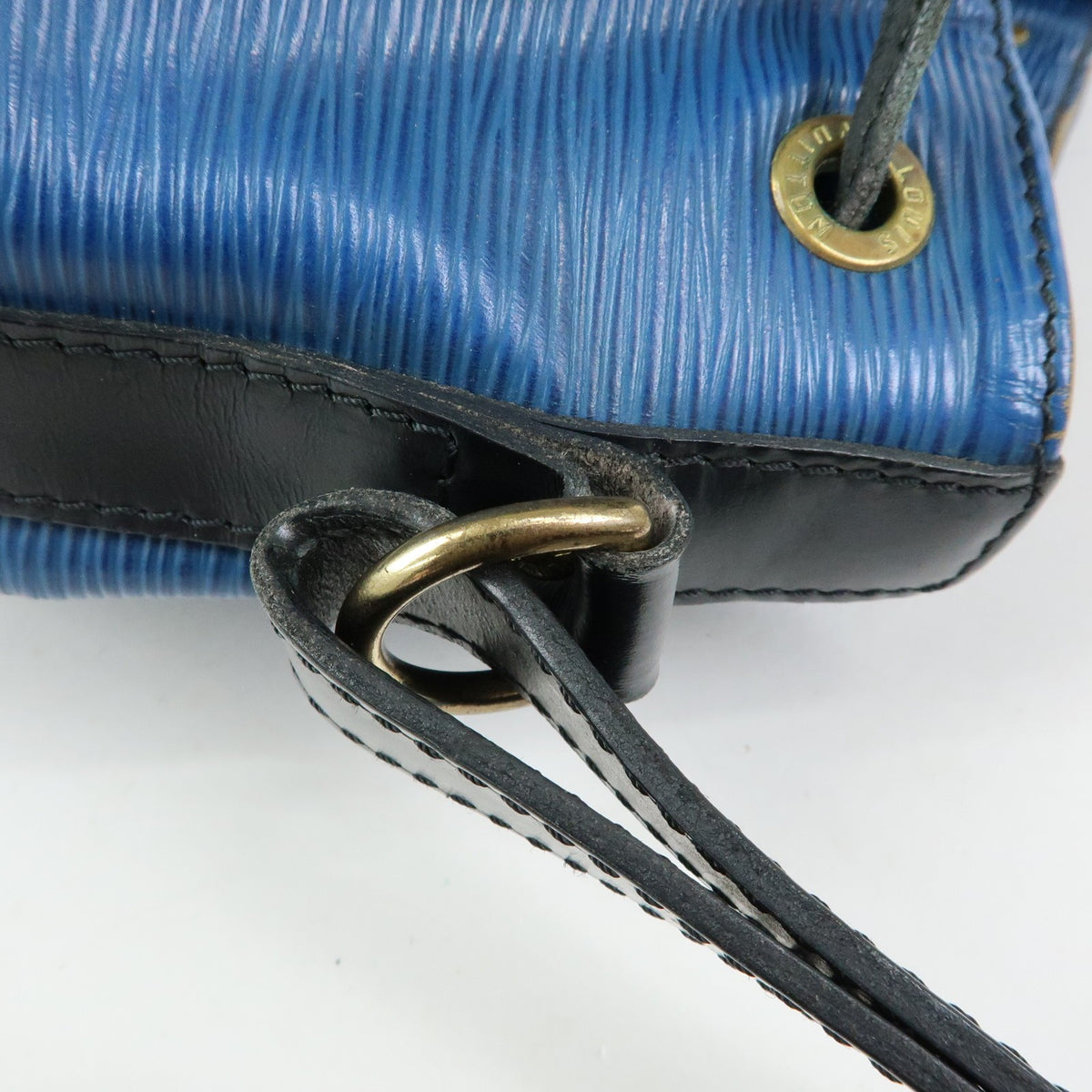 Louis Vuitton Bicolor Petit Noe Epi Leather, Blue, Leather, Handbag