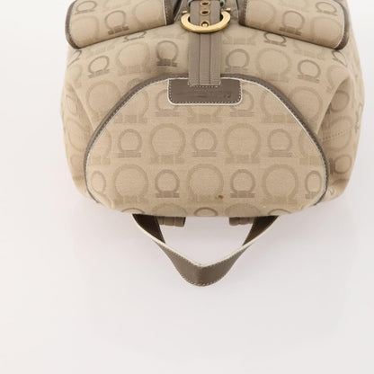 Salvatore Ferragamo Gancini Canvas, Beige, Canvas, Backpack