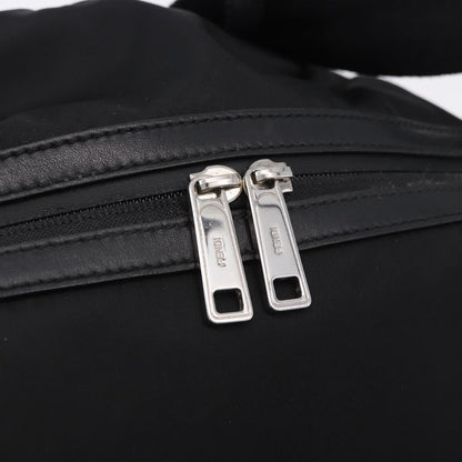 Fendi Fiend Nylon with Printed Leather, Black, Nylon, Backpack