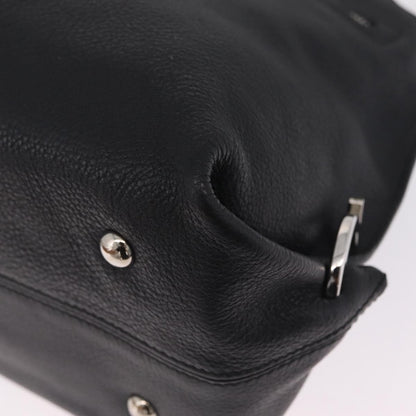 Salvatore Ferragamo Sofia Satchel Grainy Leather, Black, Leather, Handbag