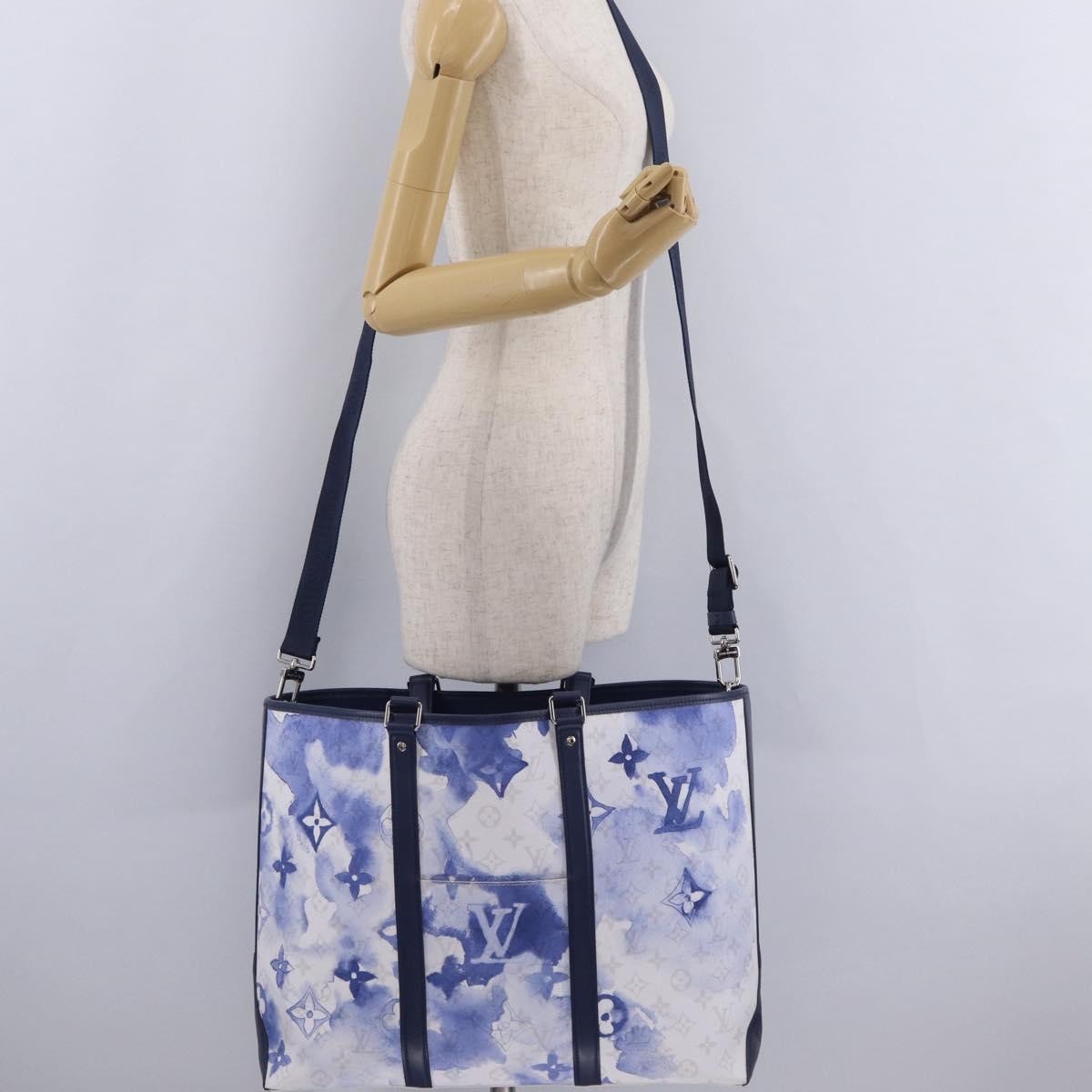 Louis Vuitton New Limited Edition Monogram Watercolor Canvas, Blue, Canvas, Tote Bag