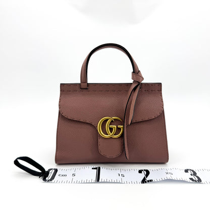 Gucci GG Marmont Top Handle Leather, Pink, Leather, Handbag