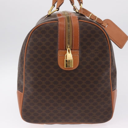 Celine Vintage Duffle Macadam Coated Canvas, Brown, Canvas, Handbag