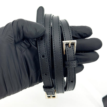 Prada Convertible Sound Vernice Saffiano Leather, Black, Leather, Handbag