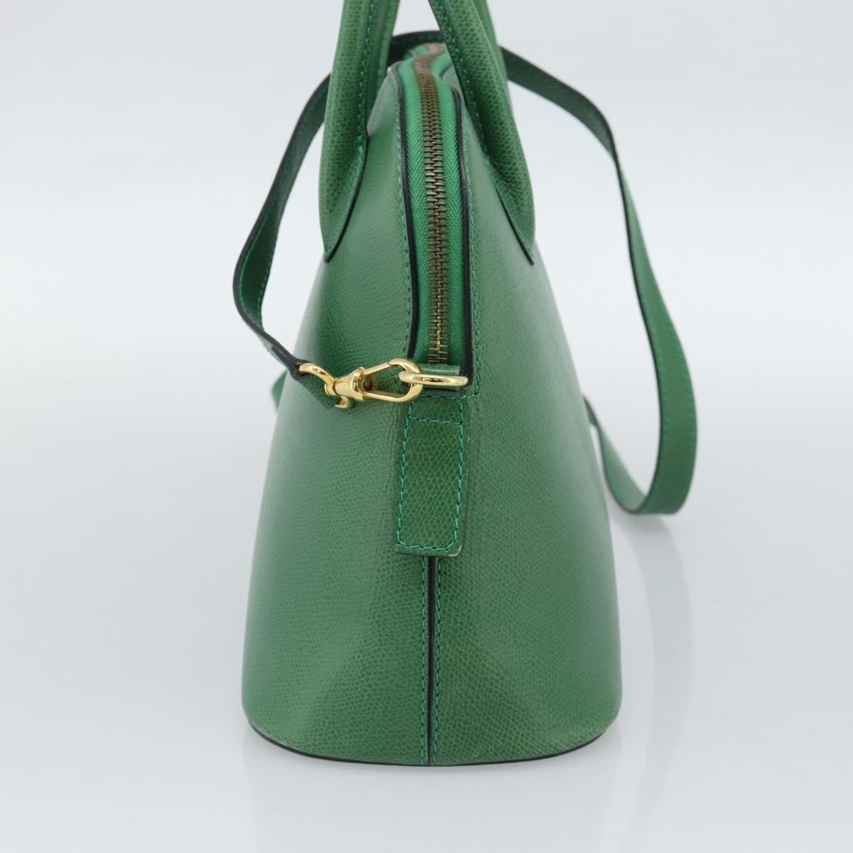 Celine Vintage Convertible Bowler Leather, Green, Leather, Handbag