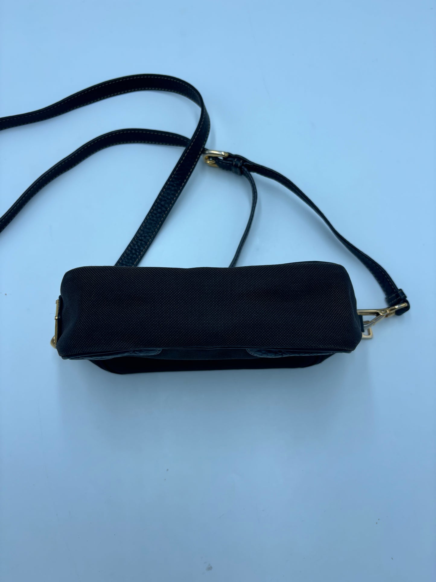 Prada Mini Zip Crossbody Bag Canvas and Leather, Brown, Canvas, Backpack