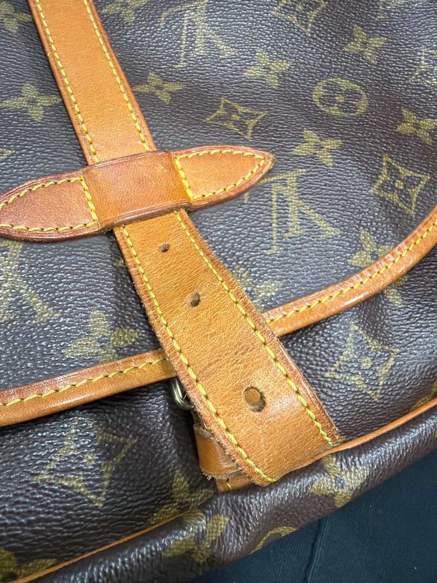 Louis Vuitton Saumur Monogram, Brown, Leather, Shoulder Bag