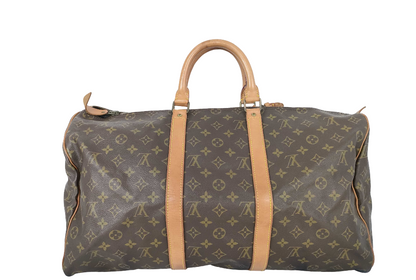Louis Vuitton Keepall Monogram Canvas, Brown, Canvas, Travel Bag