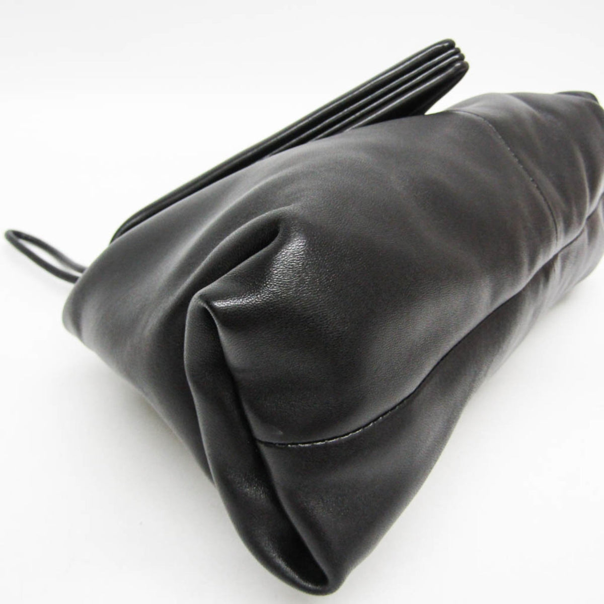 Bottega Veneta BV Trine Fold Clutch Leather, Black, Leather, Clutch
