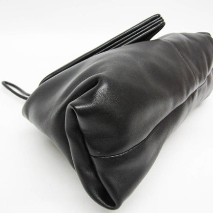 Bottega Veneta BV Trine Fold Clutch Leather, Black, Leather, Clutch