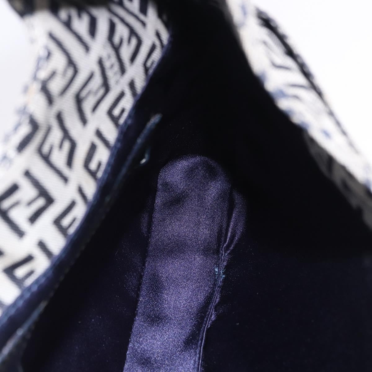Fendi Buckle Strap Hobo Zucchino Canvas, Navy, Canvas, Shoulder Bag