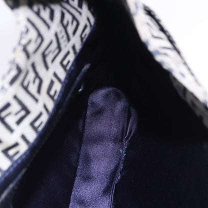 Fendi Buckle Strap Hobo Zucchino Canvas, Navy, Canvas, Shoulder Bag