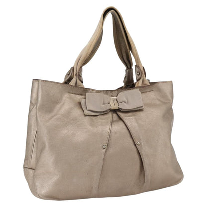 Salvatore Ferragamo Vala Leather, Gold, Leather, Handbag