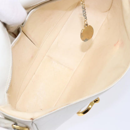 Celine Shoulder Leather, White, Leather, Shoulder Bag