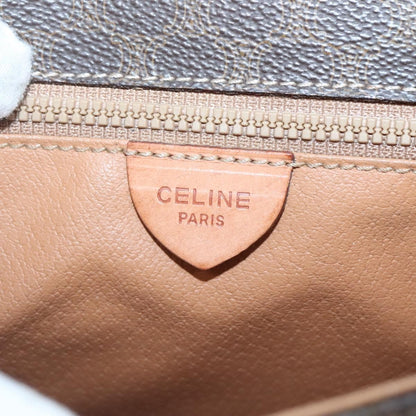 Celine Vintage Macadam Canvas and Leather, Brown, Canvas, Shoulder Bag
