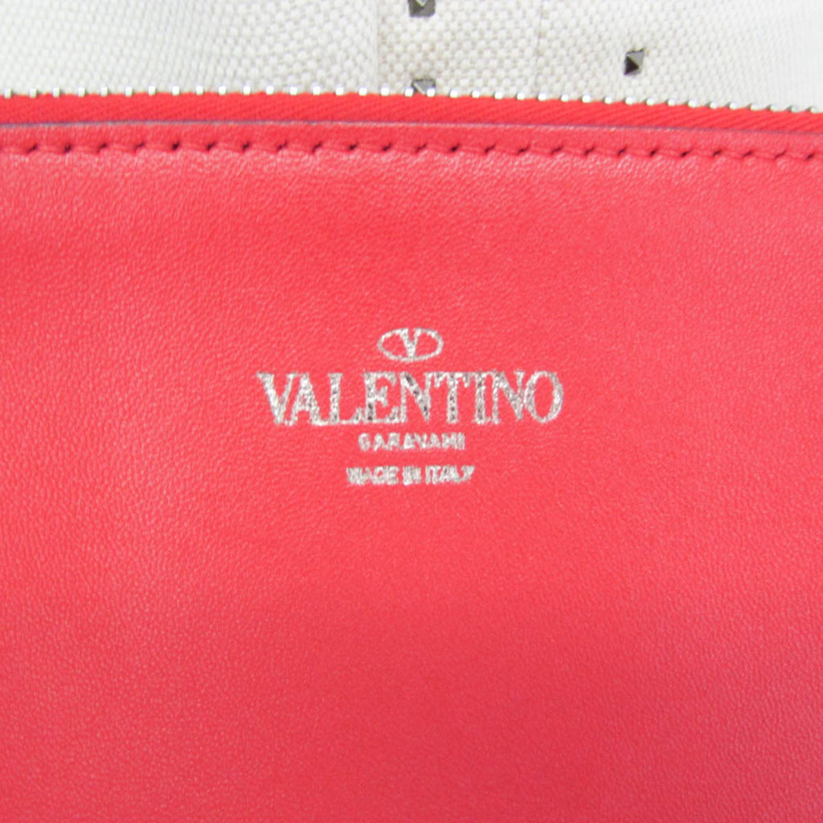 Valentino Garavani Atelier 01 Studded Canvas, Red, Canvas, Tote Bag