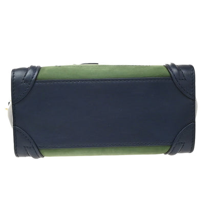 Celine Tricolor Luggage Leather, Green, Leather, Tote Bag