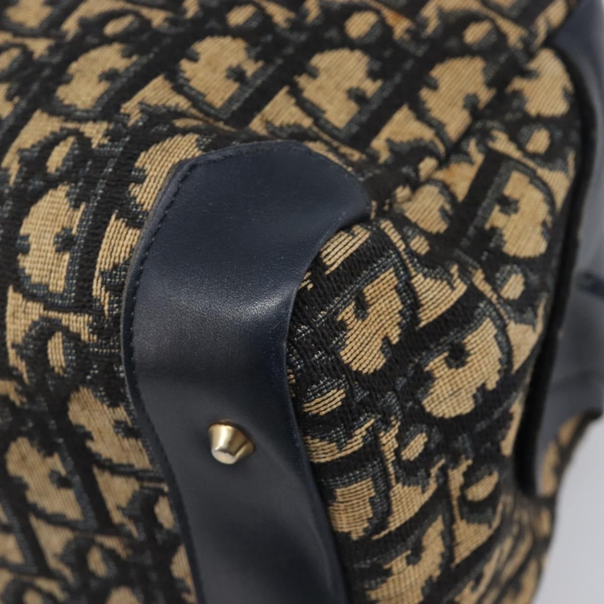 Christian Dior Detective Handle Leather, Navy, Canvas, Handbag