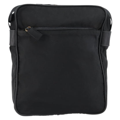 Prada Zip Messenger Tessuto with Leather, Black, Nylon, Handbag
