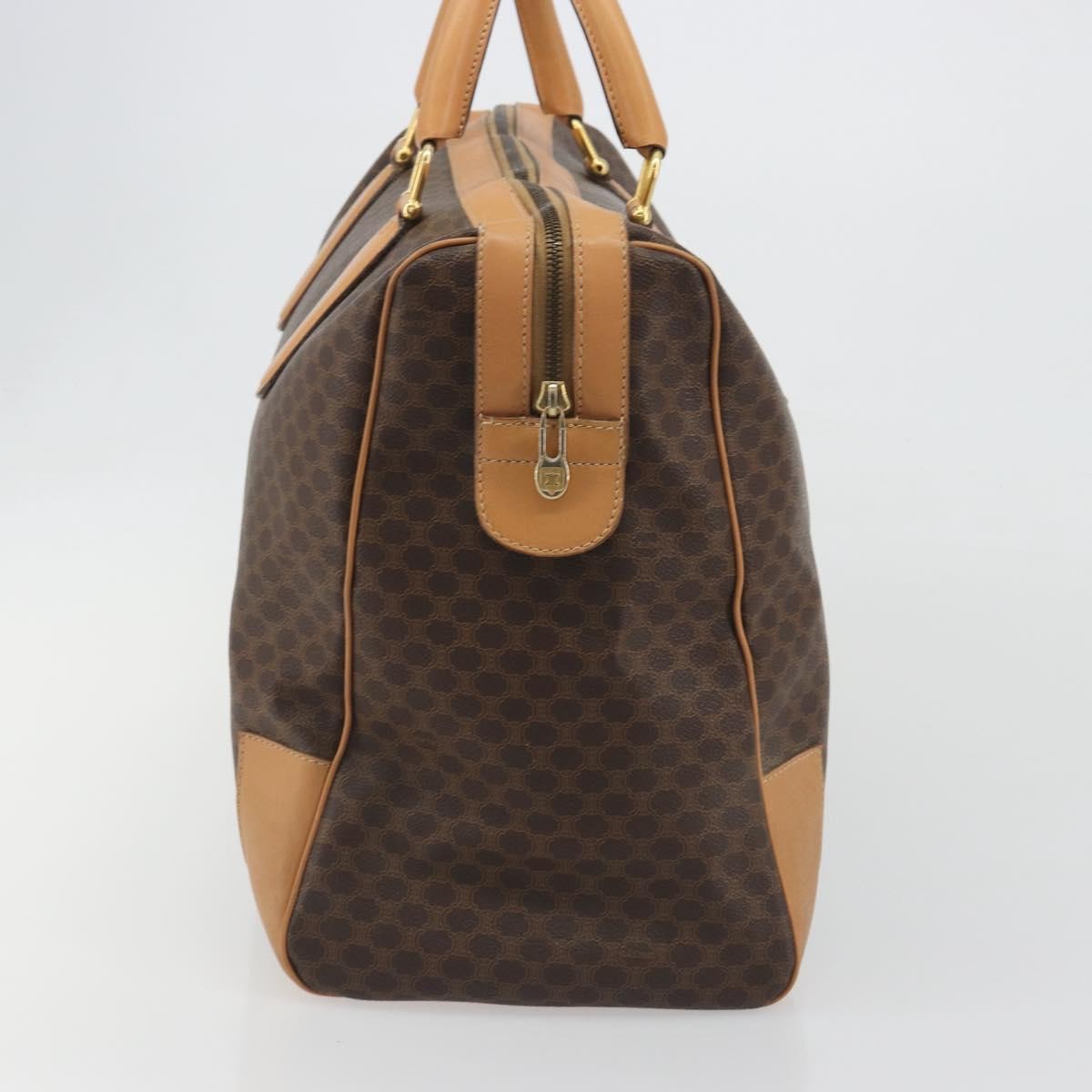 Celine Boston C Macadam Canvas, Brown, Canvas, Handbag