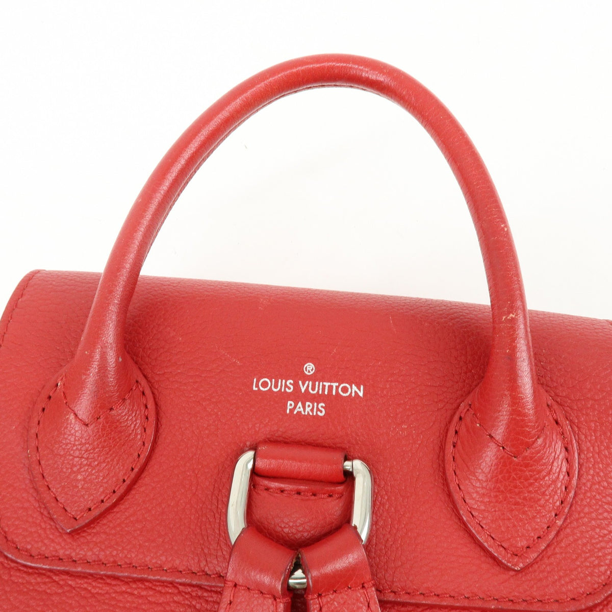 Louis Vuitton Lockme Leather, Red, Leather, Backpack