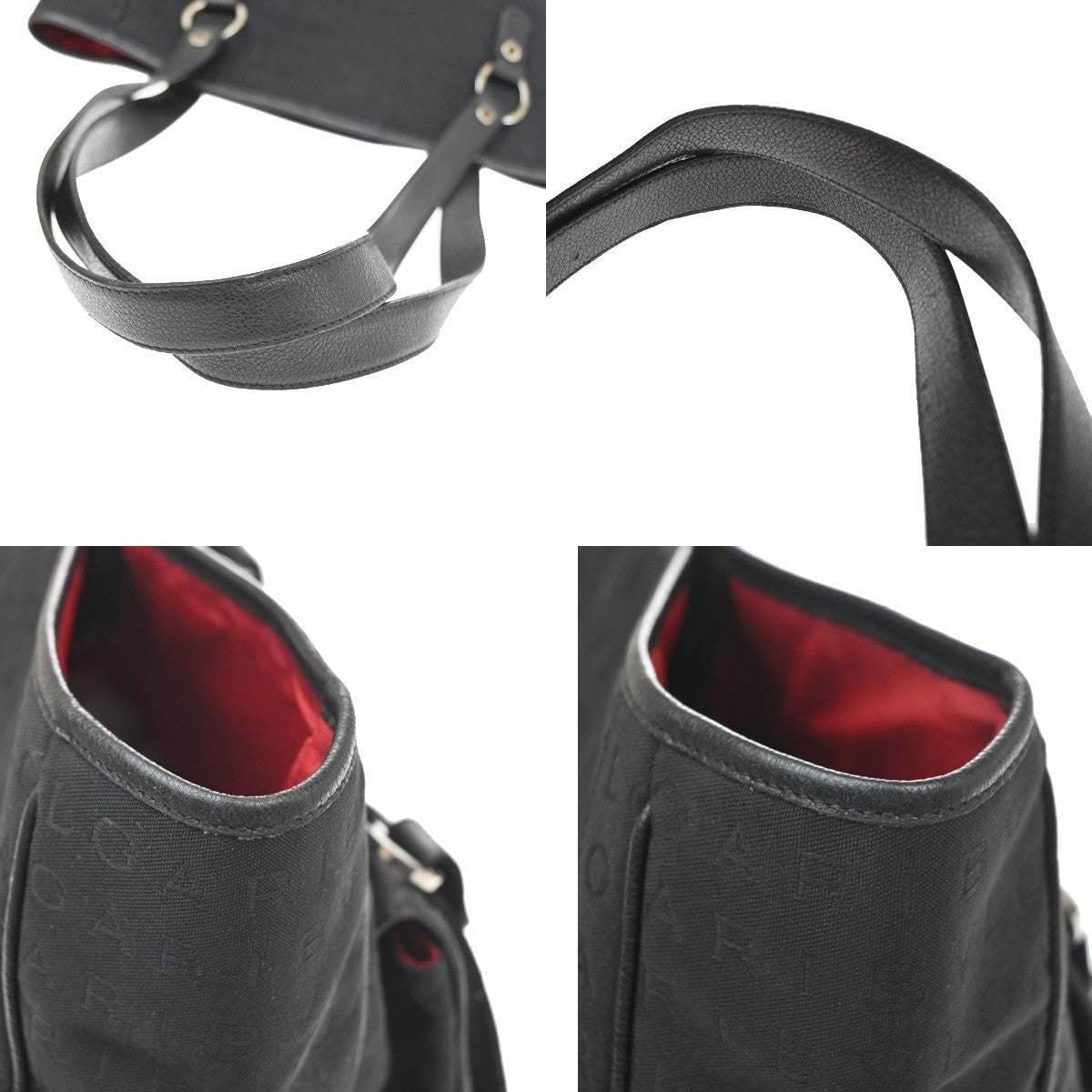 Bvlgari Vintage Canvas, Black, Canvas, Tote Bag