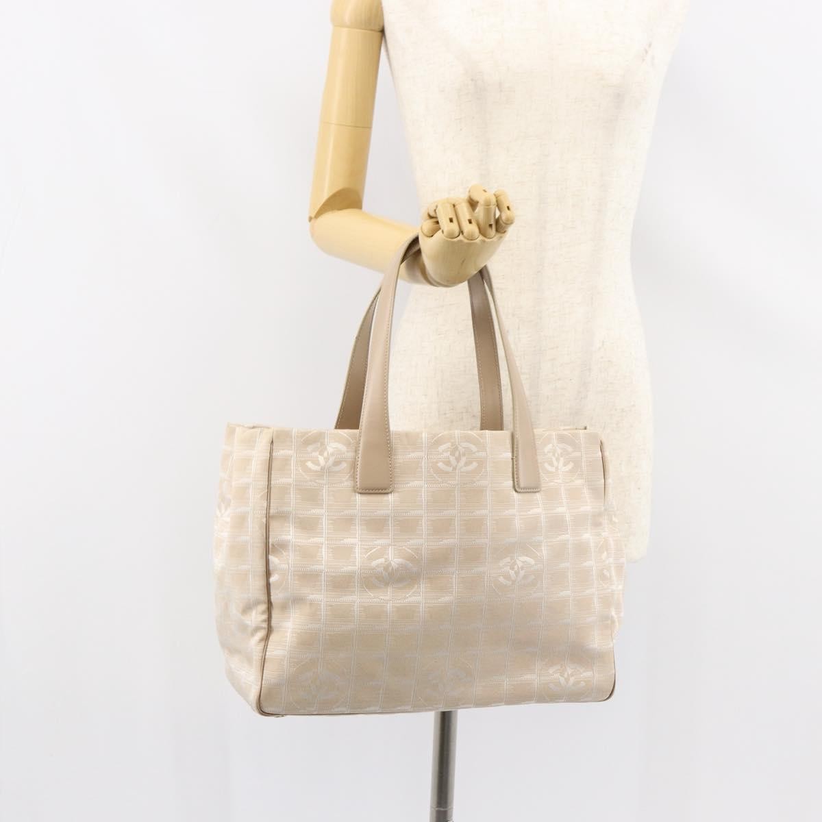 Chanel Travel Line Nylon, Beige, Nylon, Tote Bag