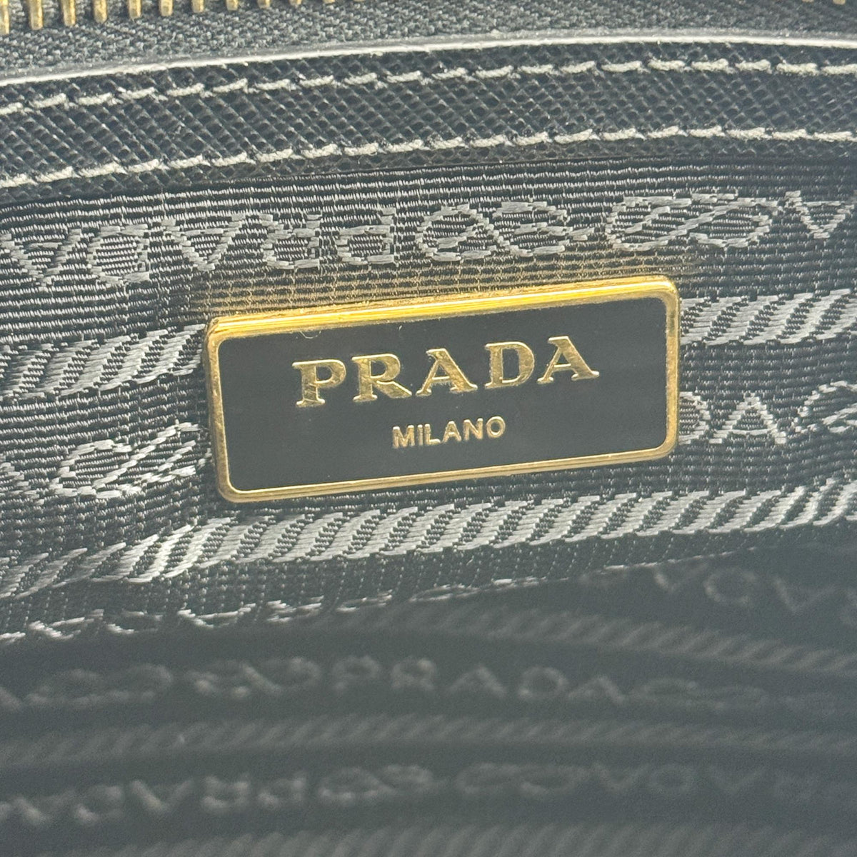 Prada Galleria Double Zip Saffiano Leather, Black, Leather, Tote Bag