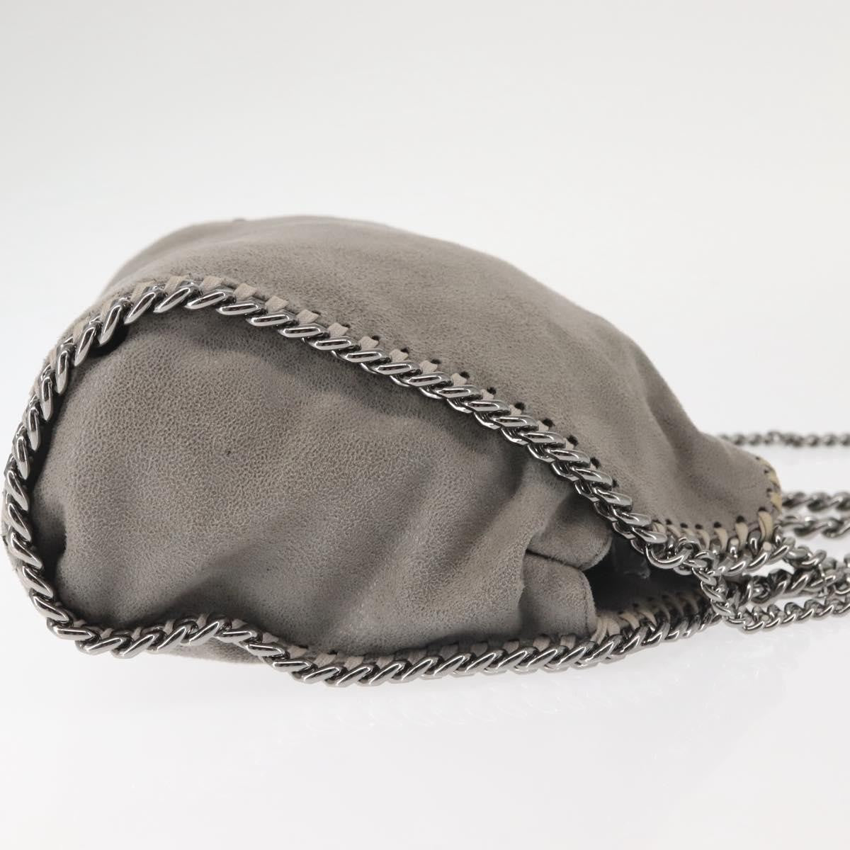 Stella McCartney Falabella Fold Over Faux Suede, Gray, Synthetic, Shoulder Bag
