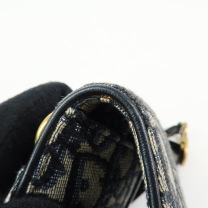 Christian Dior Saddle Belt Oblique Canvas, Navy, Canvas, Handbag